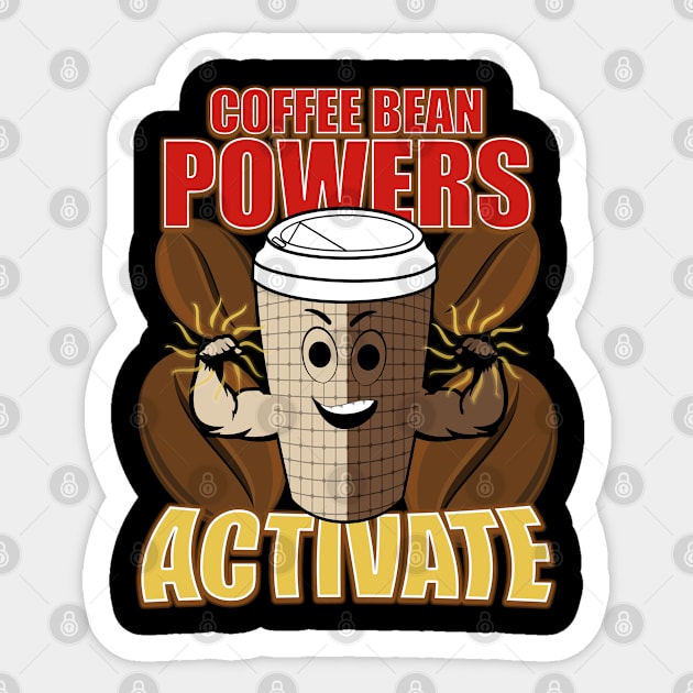 Coffee Bean Powers Activate Sticker by Moonsmile Products